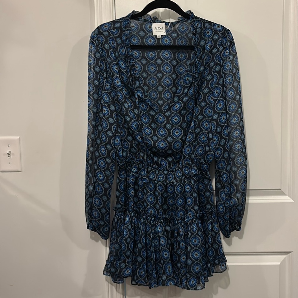Misa Los Angeles Printed Ruffle Mini Dress